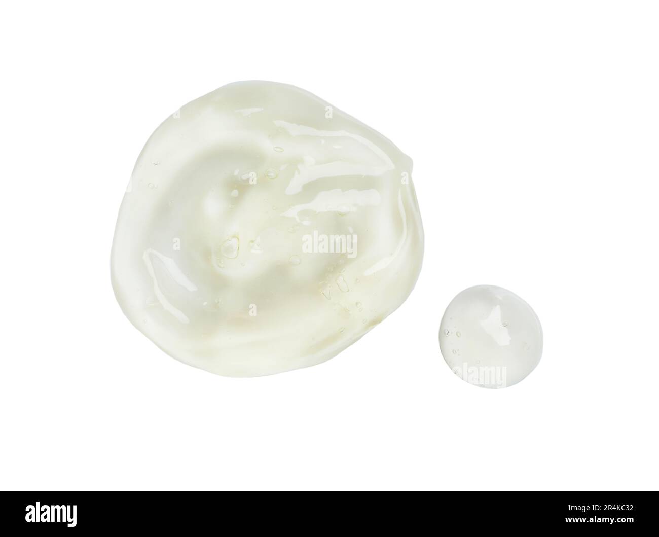 Sample of face gel on white background, top view Stock Photo - Alamy
