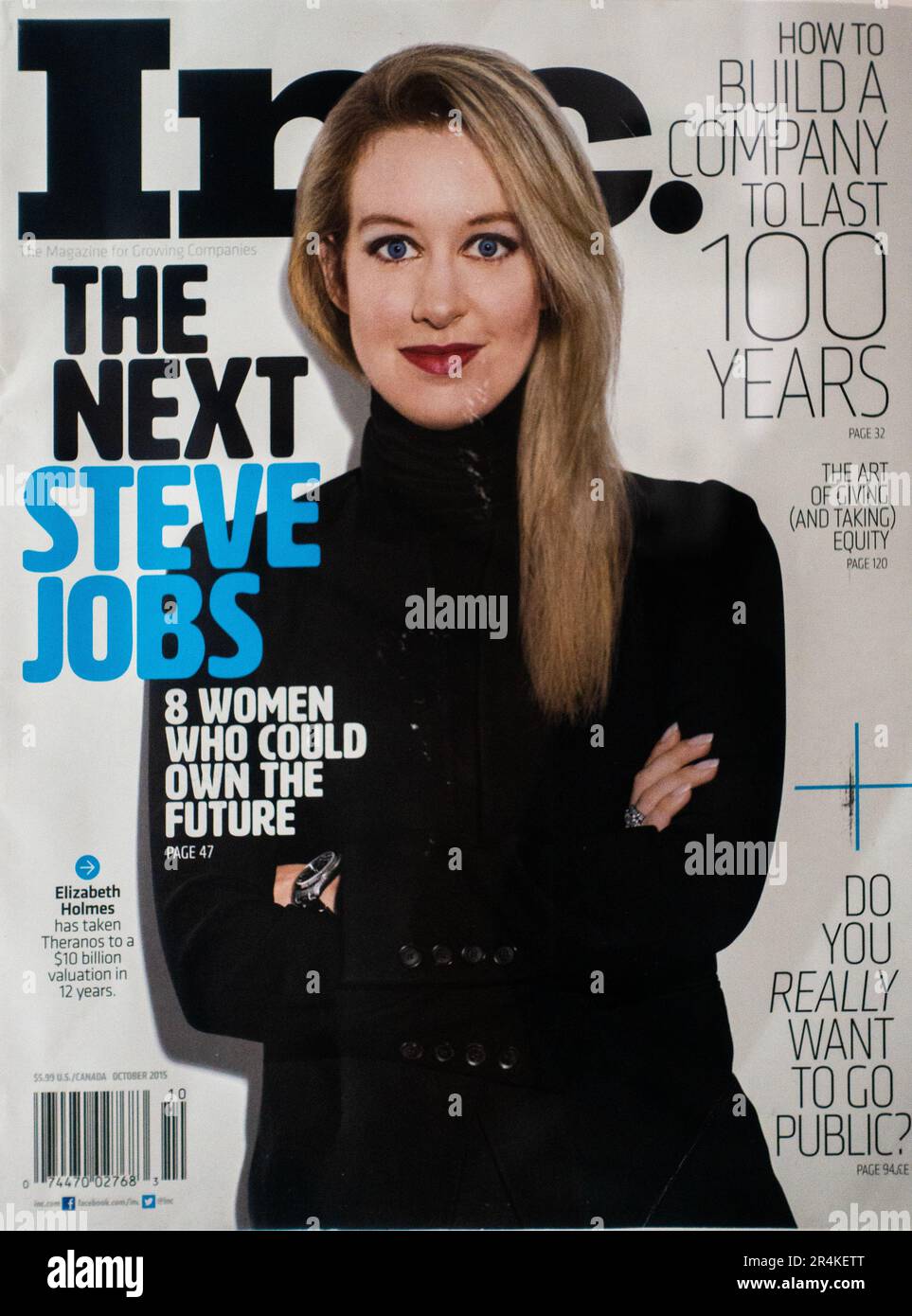 Theranos elizabeth holmes founder magazine cover hires stock