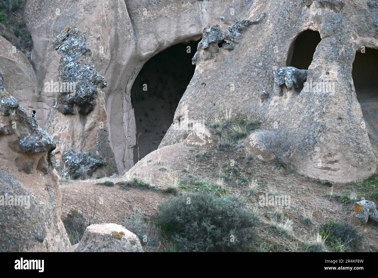 Rock-cut dwelling, Zelve Open Air Museum, Capadoccia, Turkey Stock Photo