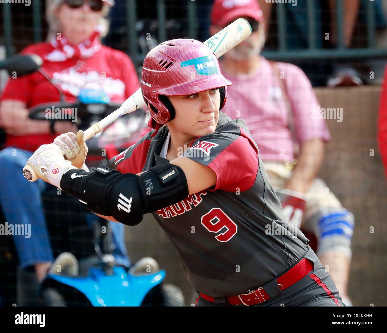 FILE Oklahoma's Kinzie Hansen prepares to bat during an NCAA college