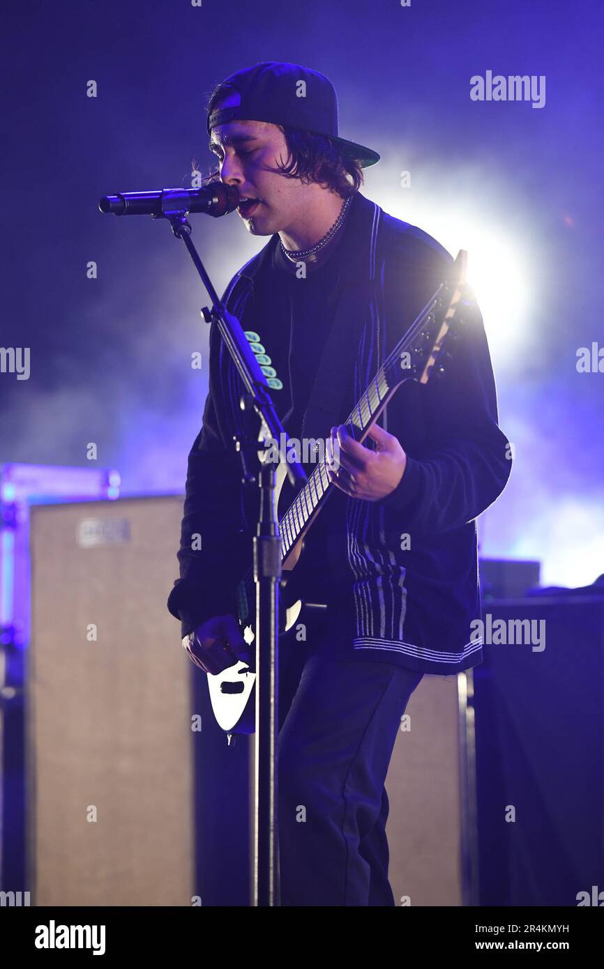 BOCA RATON MAY 27 Vic Fuentes of Pierce the Veil performs during The