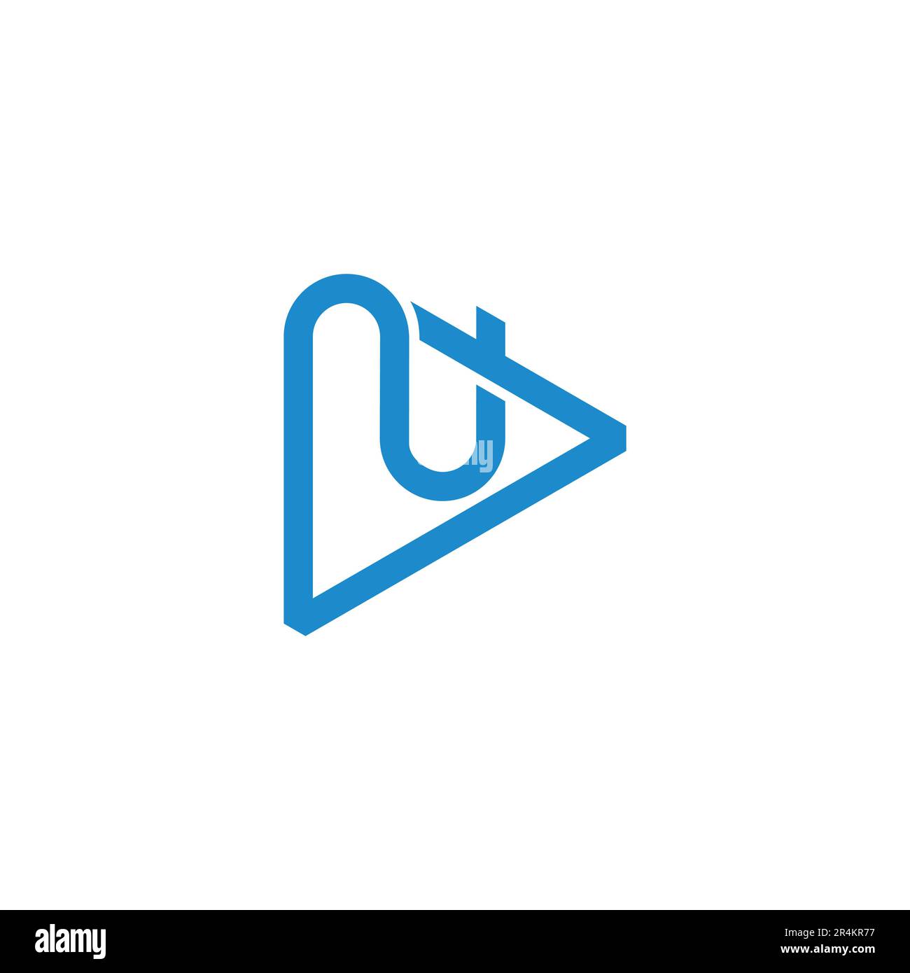 letter n blue triangle simple overlap logo vector Stock Vector