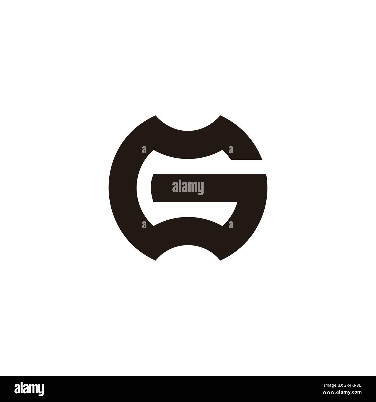 letter mg simple round geometric logo vector Stock Vector