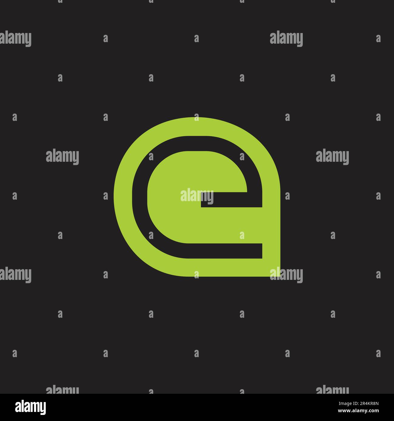 letter e eco green leaf outline logo vector Stock Vector Image & Art ...