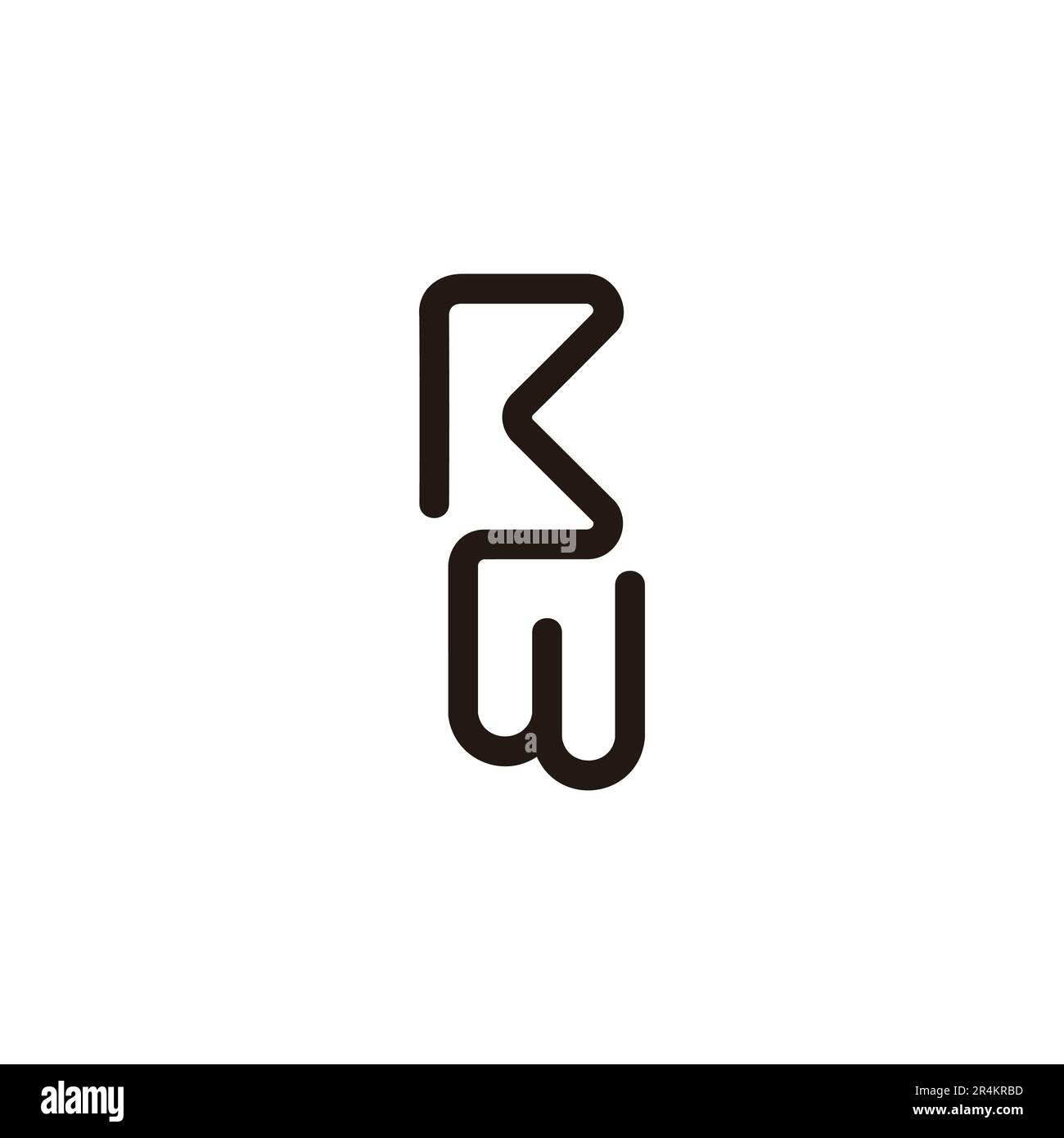 letter rw simple geometric line logo vector Stock Vector