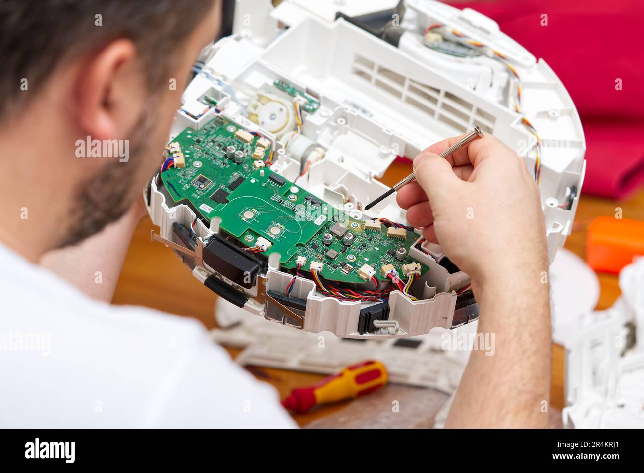 home electronics repair concept. vacuum robot cleaner service center Stock Photo Alamy
