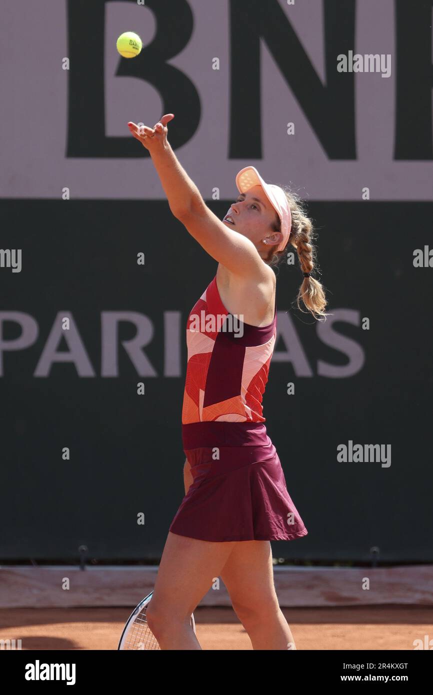 Elise Mertens of Belgium during day 1 of the 2023 French Open, Roland