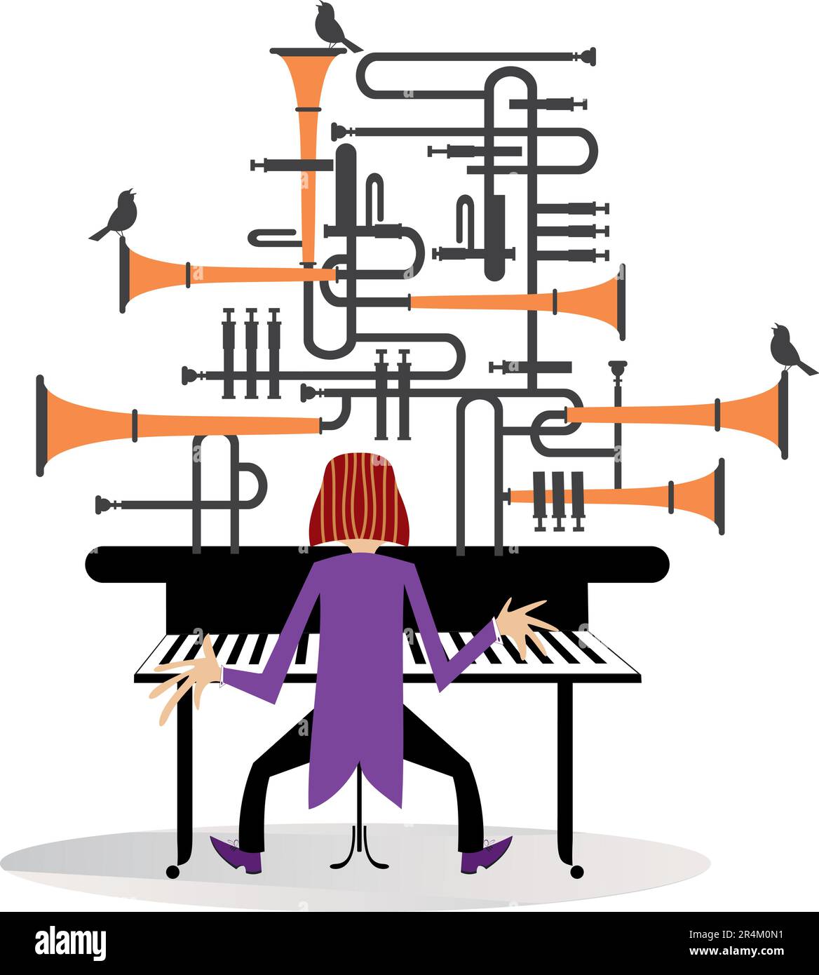 Man playing piano, organ or keyboard. Musician playing piano, organ or ...