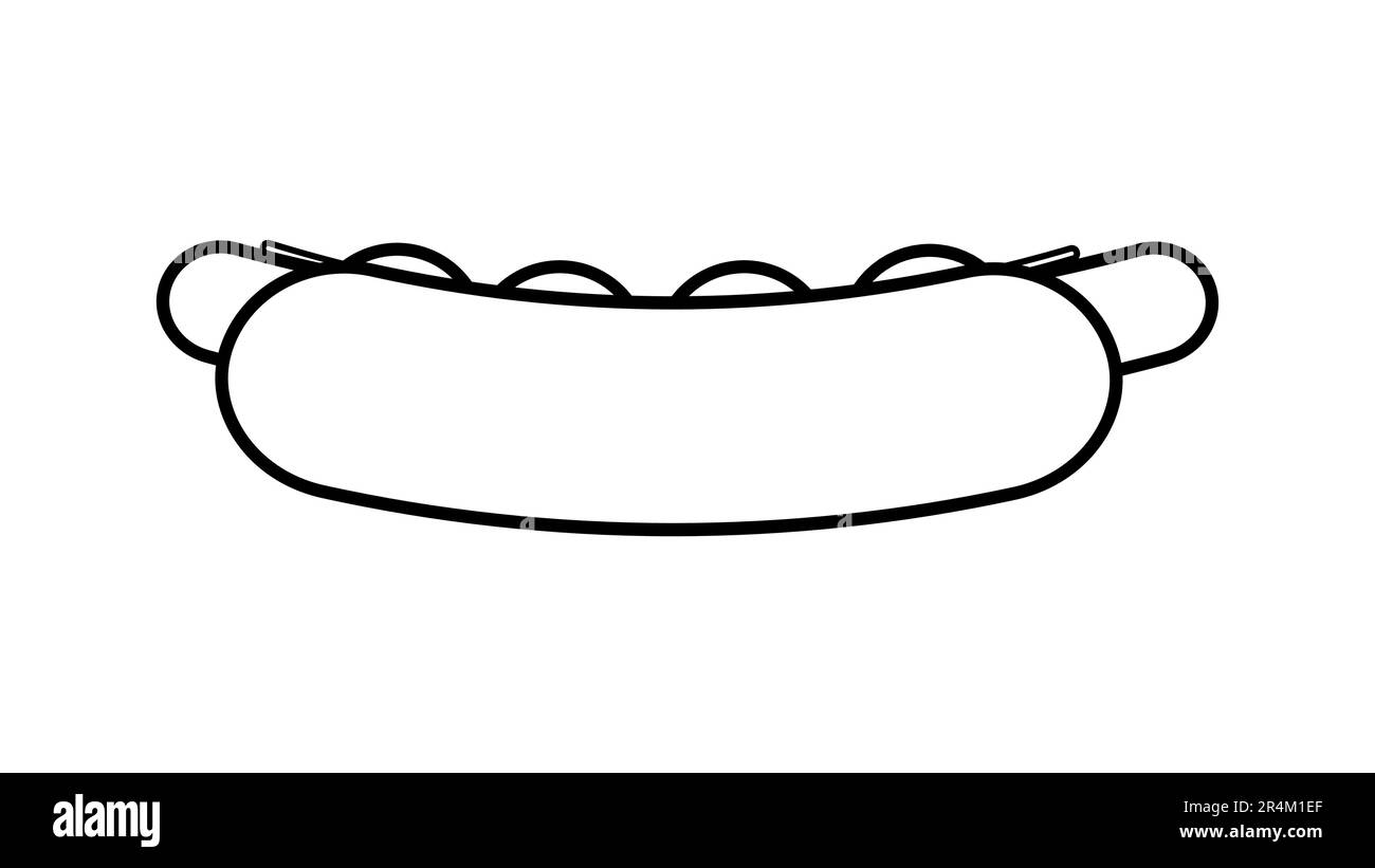 hot dog on white background, vector illustration. bun with sausage