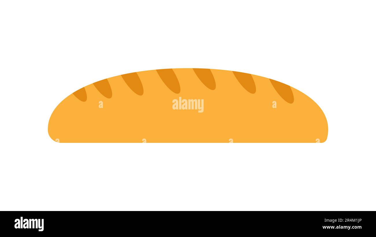loaf on a white plate with a crust from the oven. vector illustration ...
