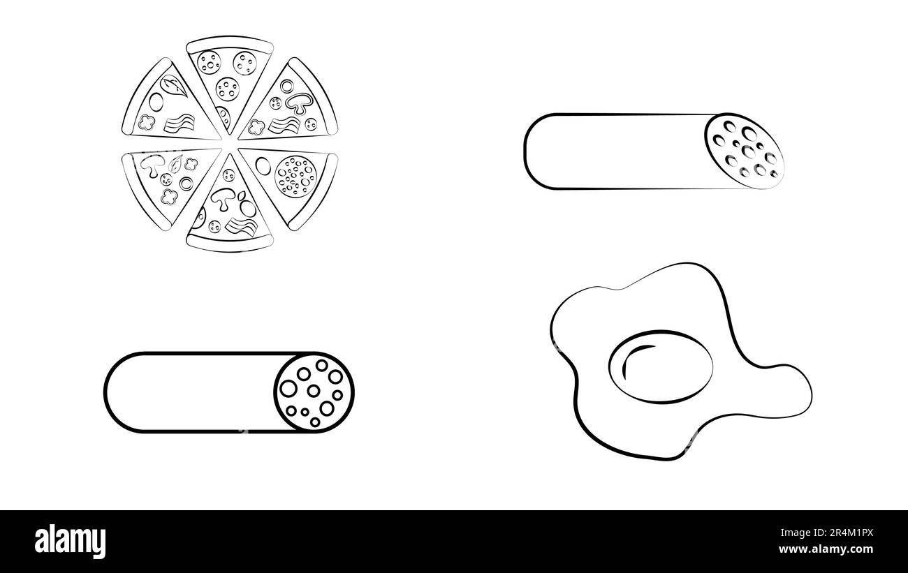 Food and beverages doodle drawing collection. Food and beverages such