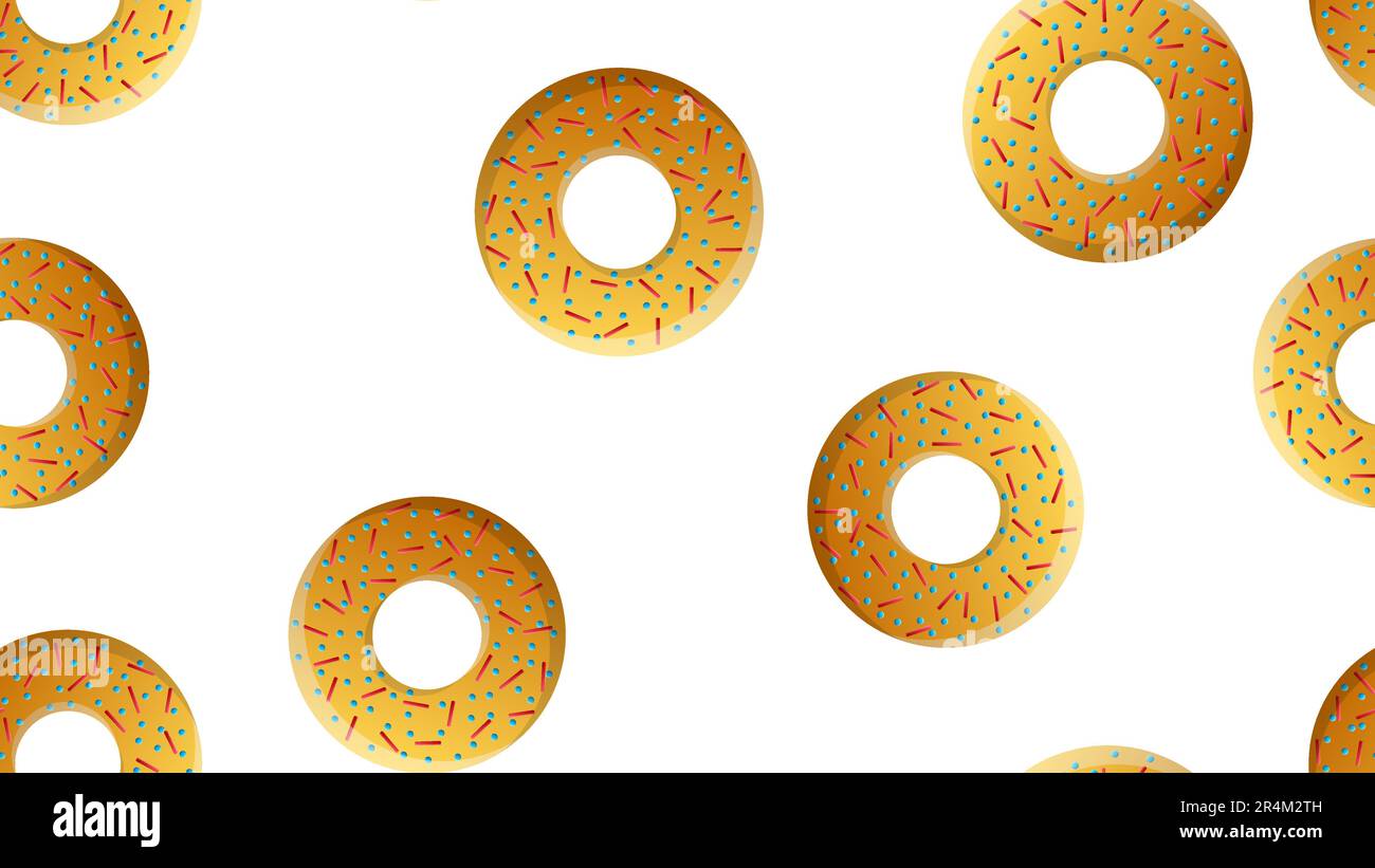 Vector seamless pattern with colorful donuts with glaze and sprinkles ...