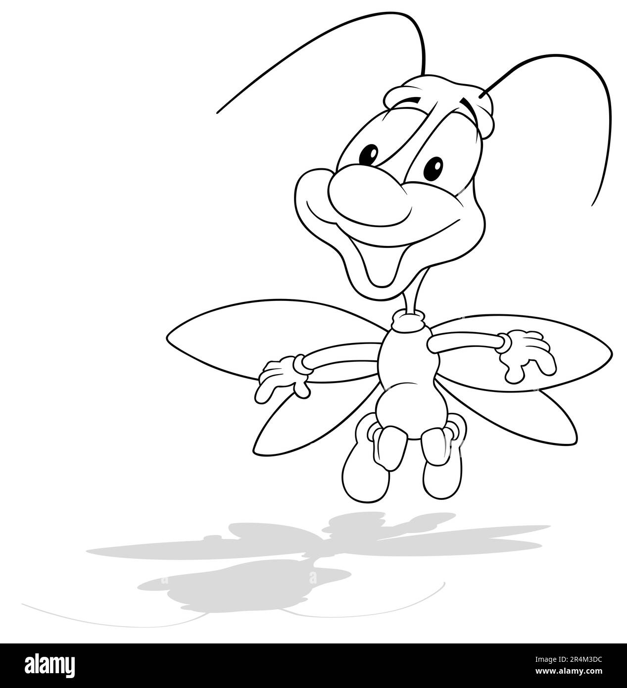Drawing of a Cheerful Beetle with a Long Neck Stock Vector Image & Art