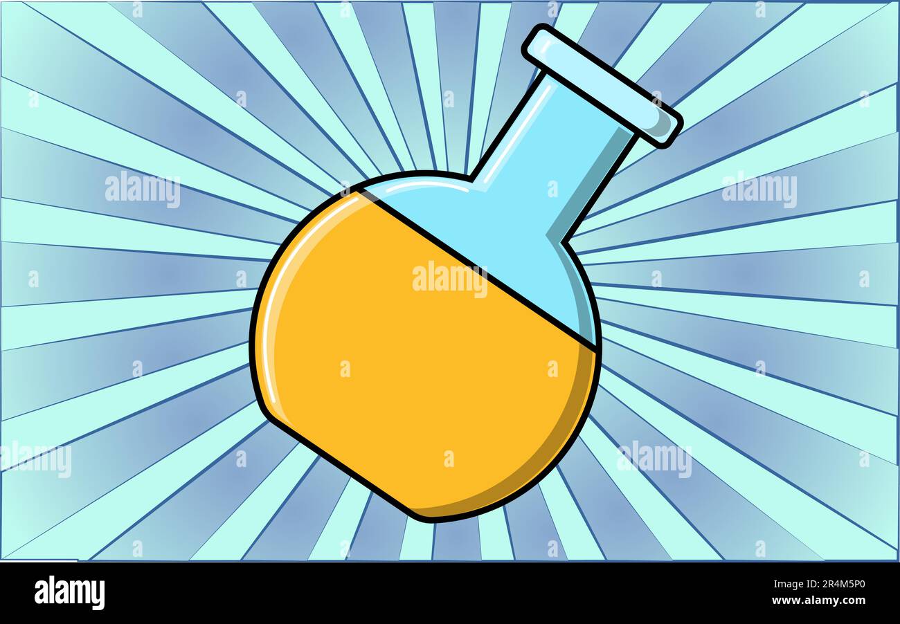 Medical yellow laboratory science glass chemical flask for research and