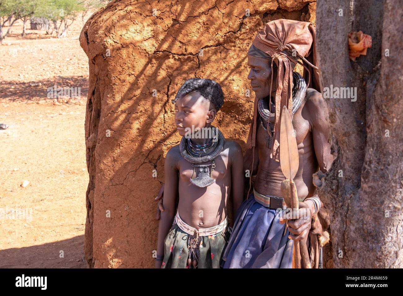 Himba children in a Himba village, Kaokoveld, Namibia, Africa Stock ...