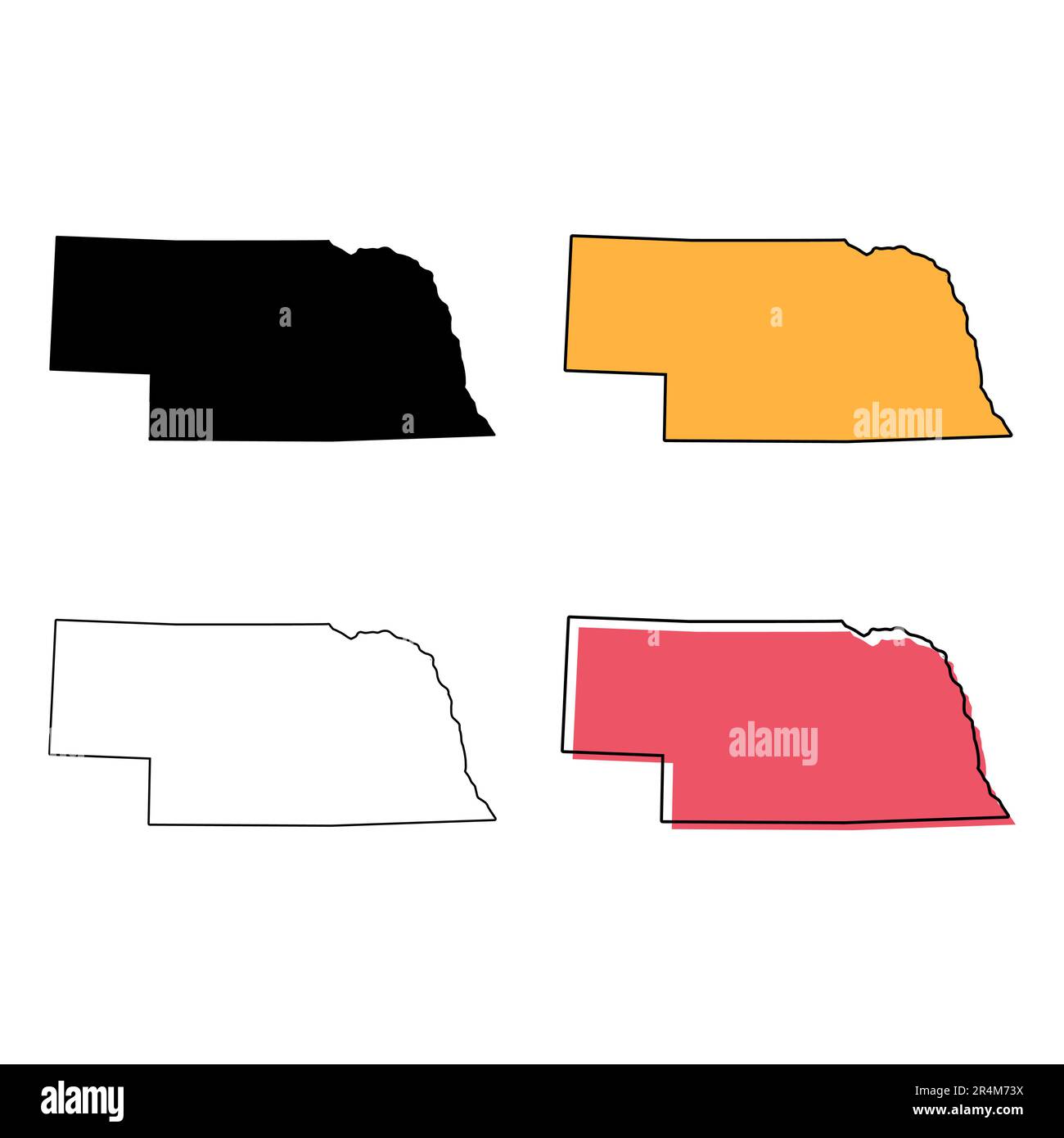 Set of Nebraska map united states - Set Of Nebraska Map United States Of America Flat Concept Icon Vector Illustration 2R4M73X 