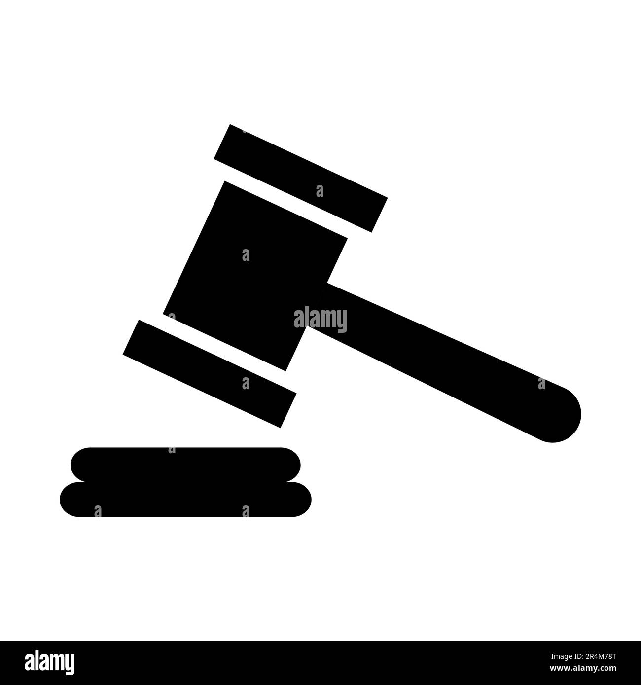 Judge hammer icon, law auction symbol, gavel justice sign vector