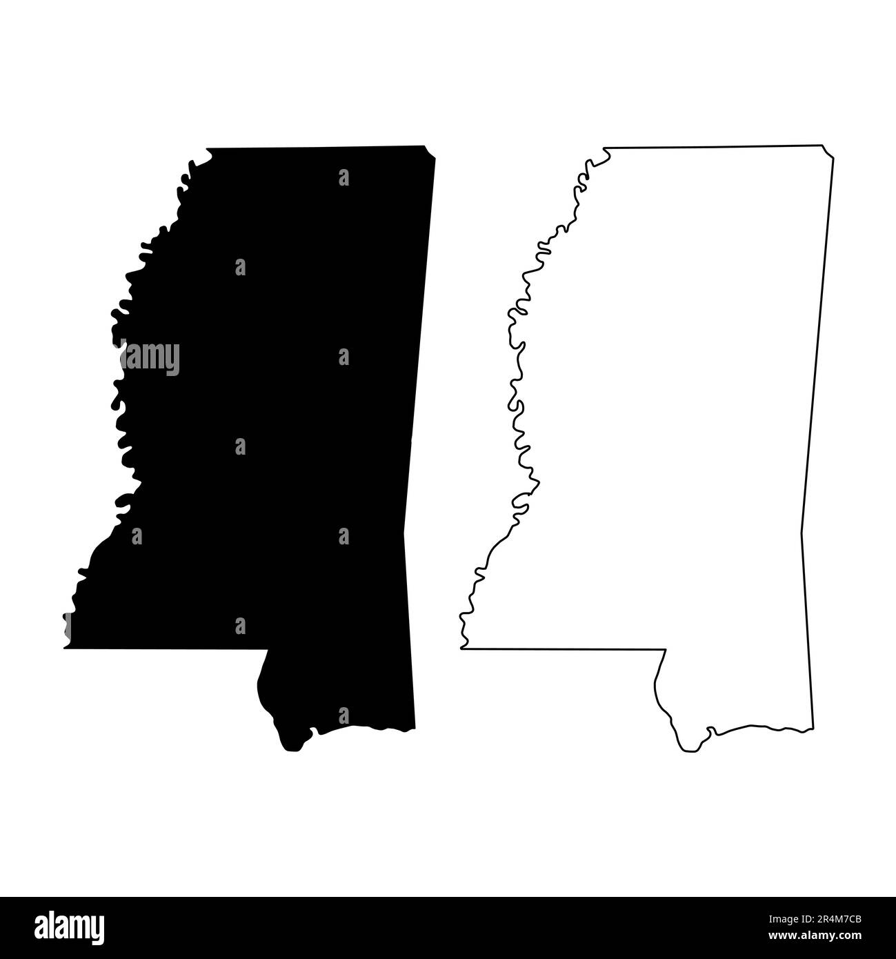 Set of Mississippi map united - Set Of Mississippi Map United States Of America Flat Concept Icon Vector Illustration 2R4M7CB