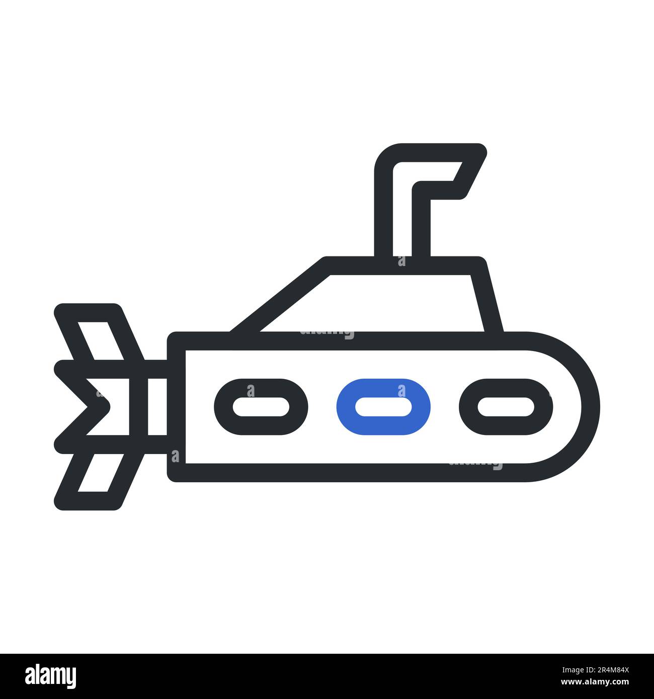 submarine icon duocolor grey blue colour military vector army element