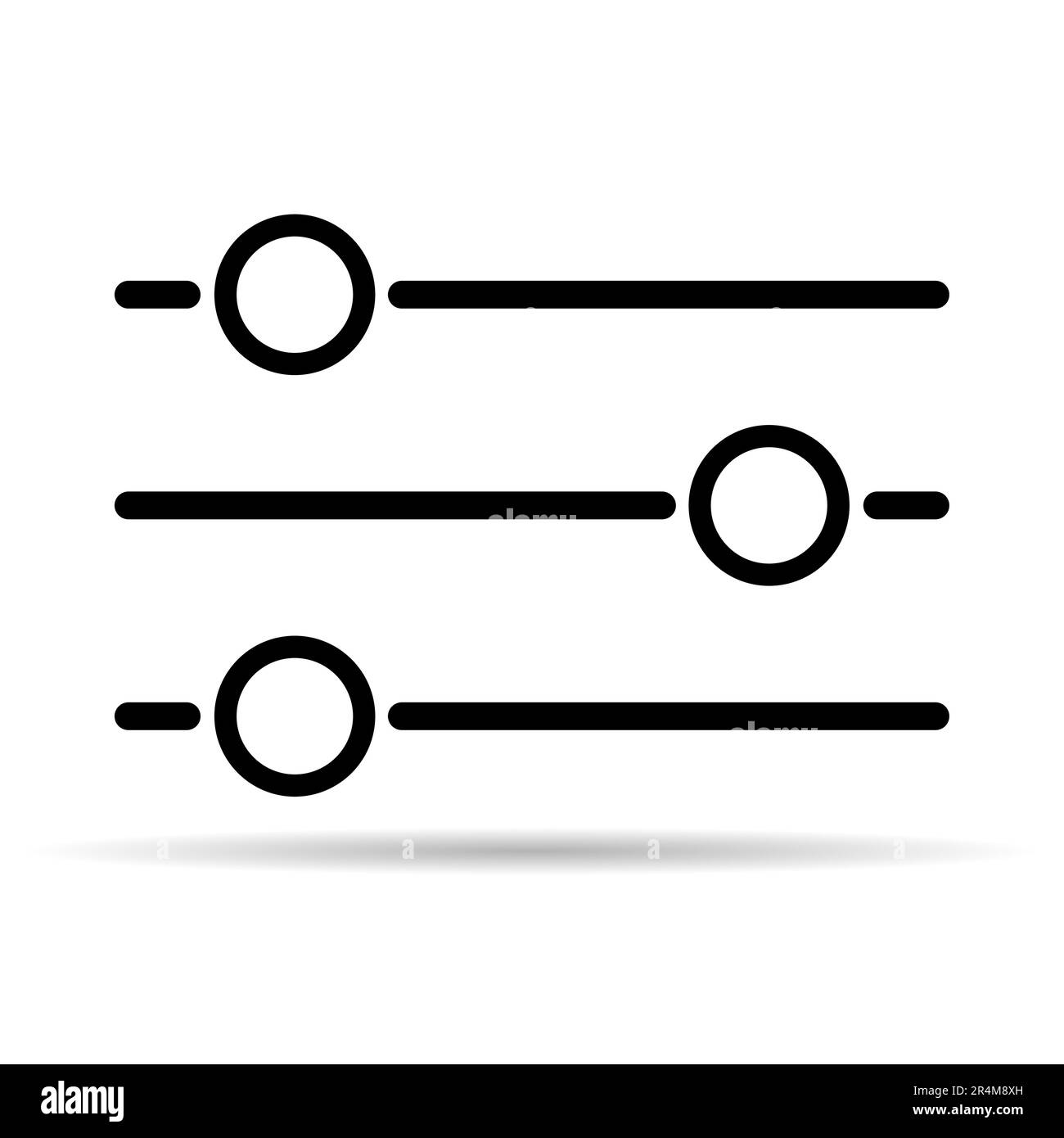 Volume mixer control shadow icon, filter sound symbol button, switch