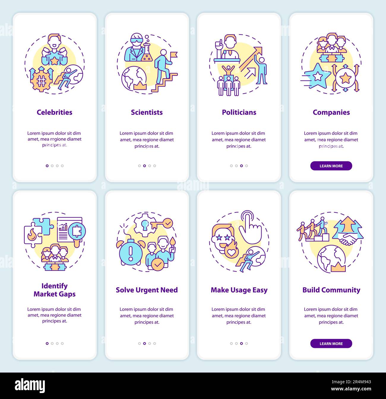 Trendsetters onboarding mobile app screen set Stock Vector Image & Art ...