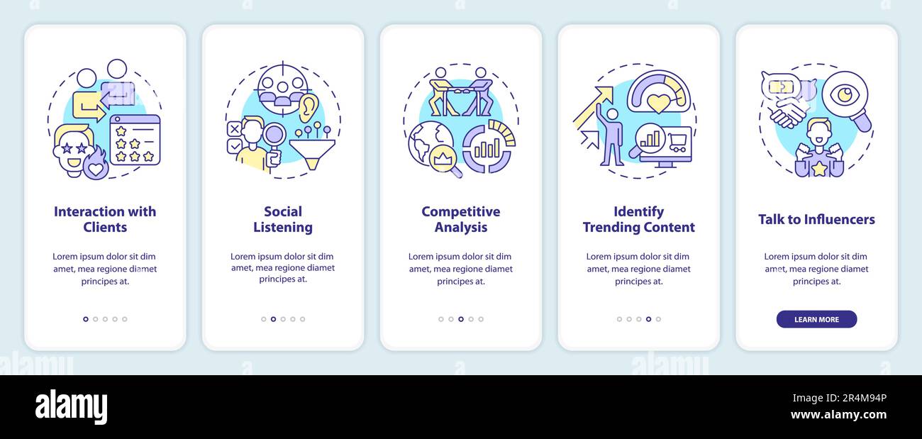 Trendspotting tips onboarding mobile app screen Stock Vector Image ...