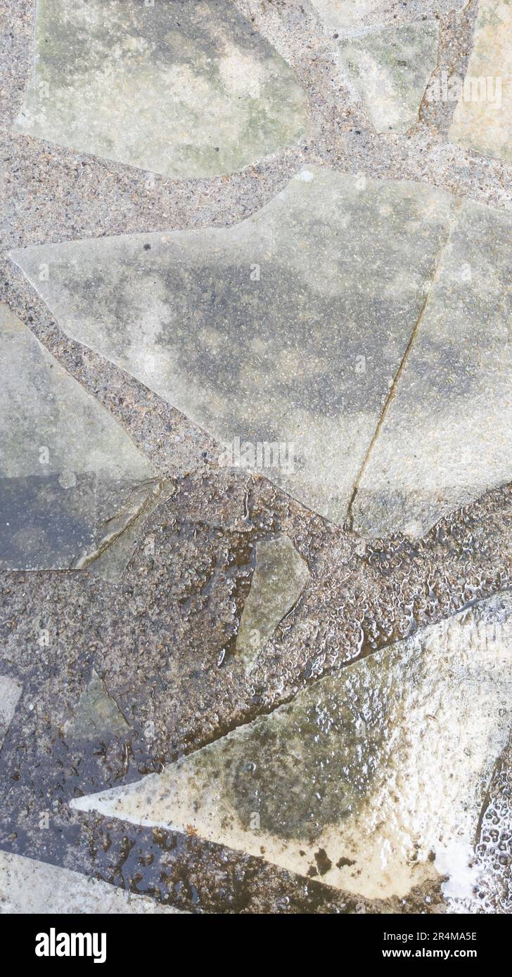 Contrast between dirty patio high pressure paving cleaning floor clean