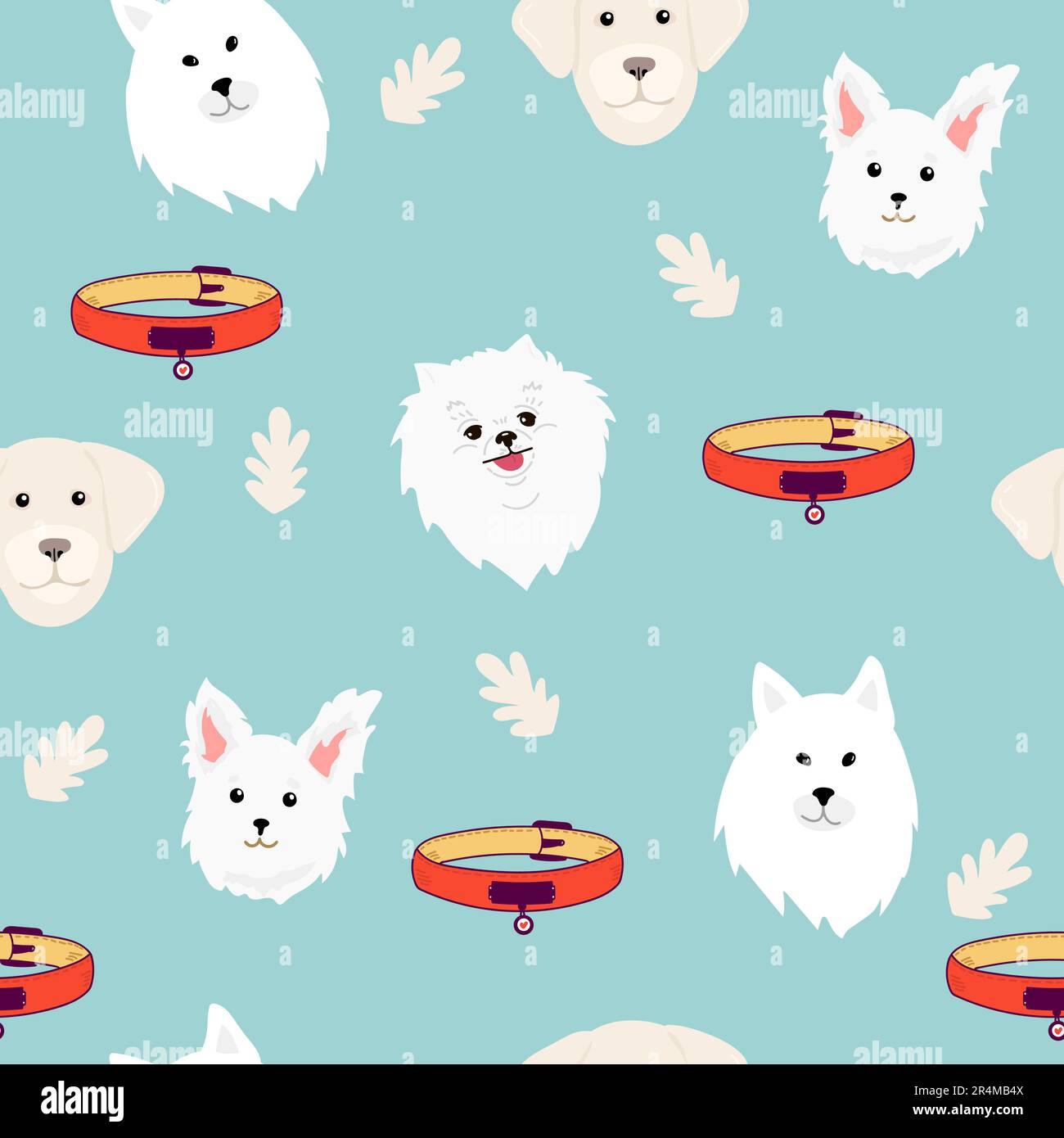 Dog pattern Geometric style seamless pattern. Stock Vector