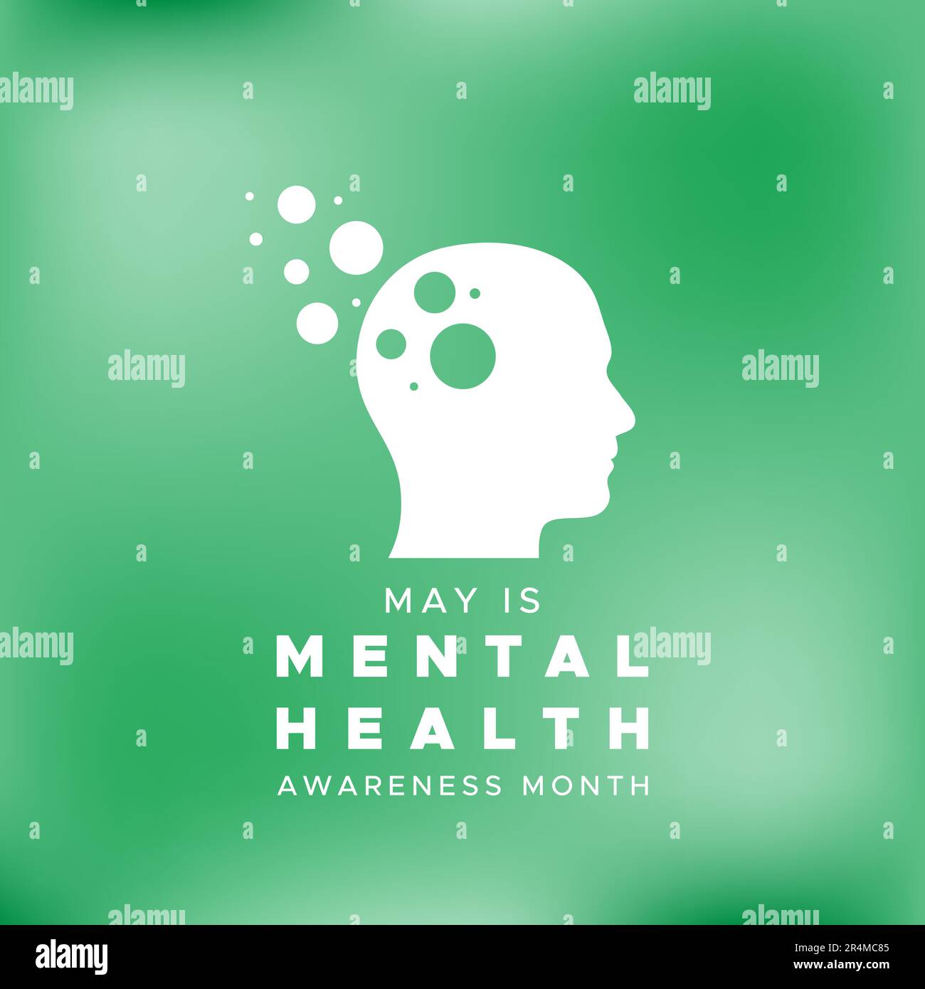 May is Mental Health awareness month. Human head icon. Blurred
