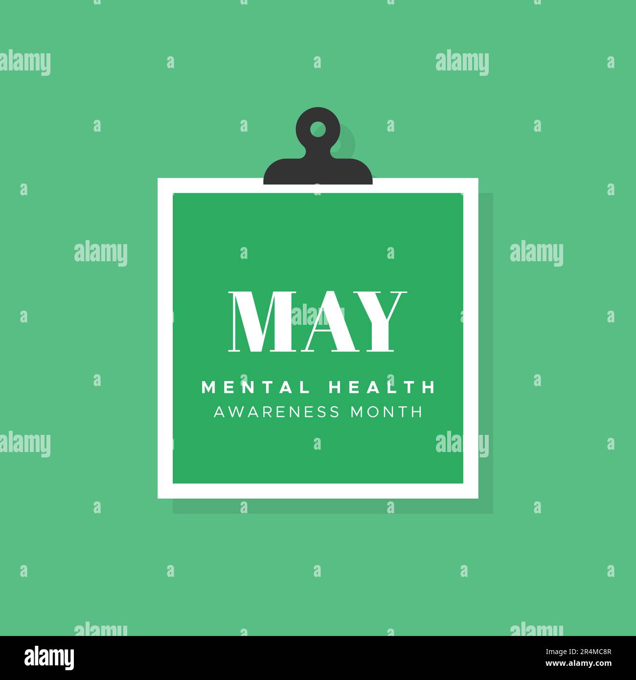 May is Mental Health awareness month. Paper clip. Vector illustration