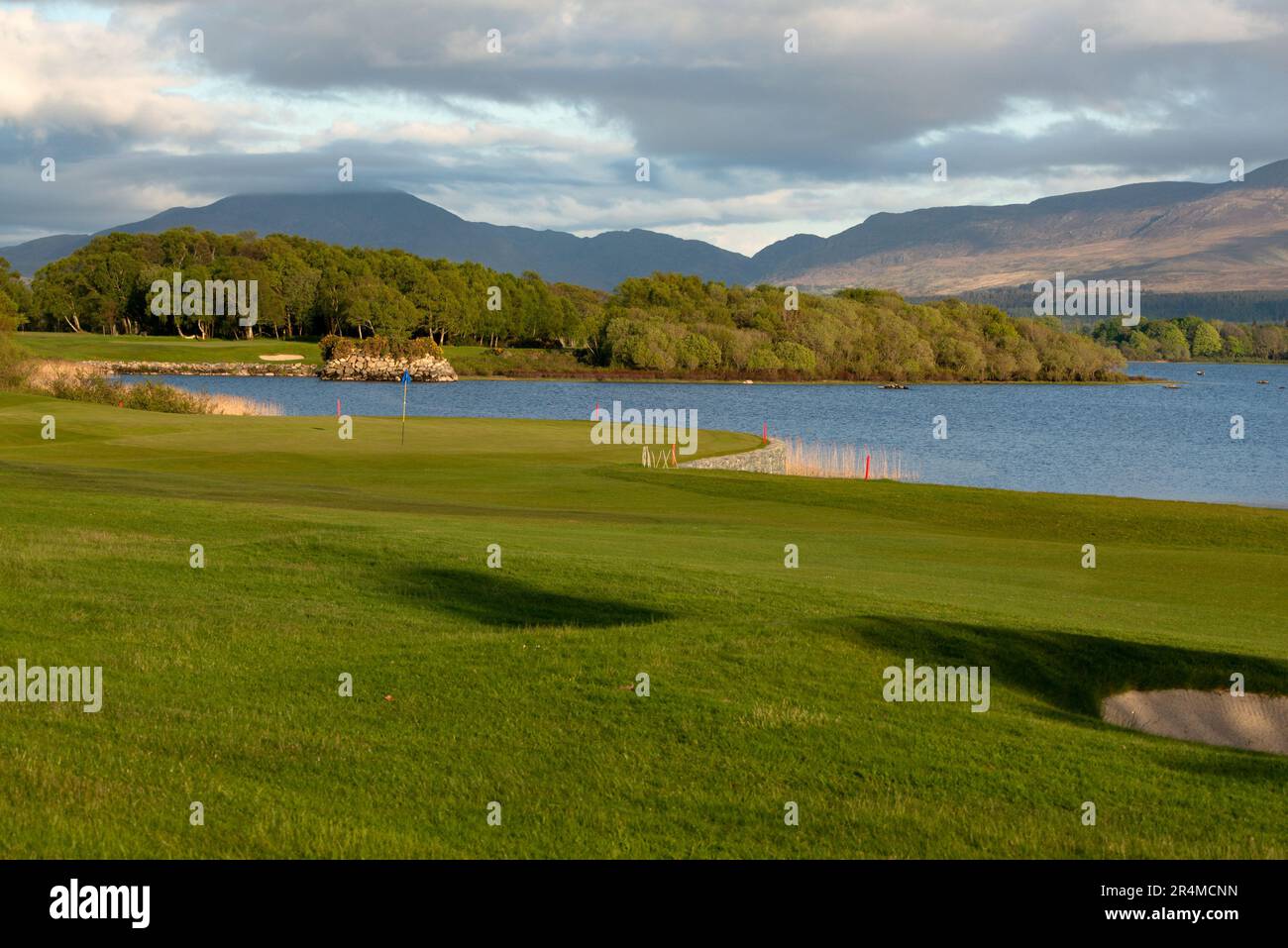 Golf course with picturesque scenery at the Fossa Golf and Fishing Club, Killarney National Park, County Kerry, Ireland Stock Photo
