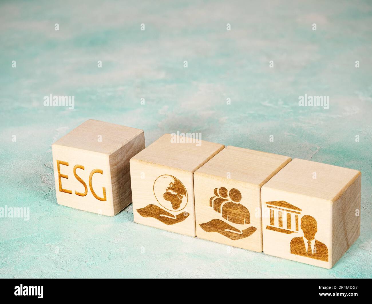 ESG symbols as a concept of environmental conservation, governance and social principles Stock Photo