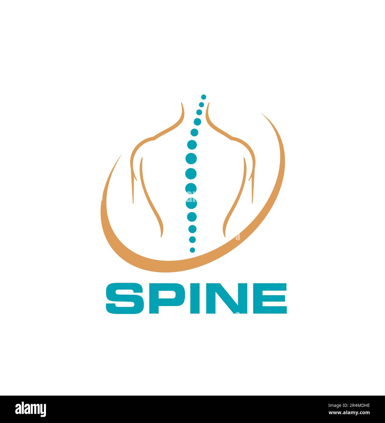 Spine chiropractic or physiotherapy icon, back pain therapy and body