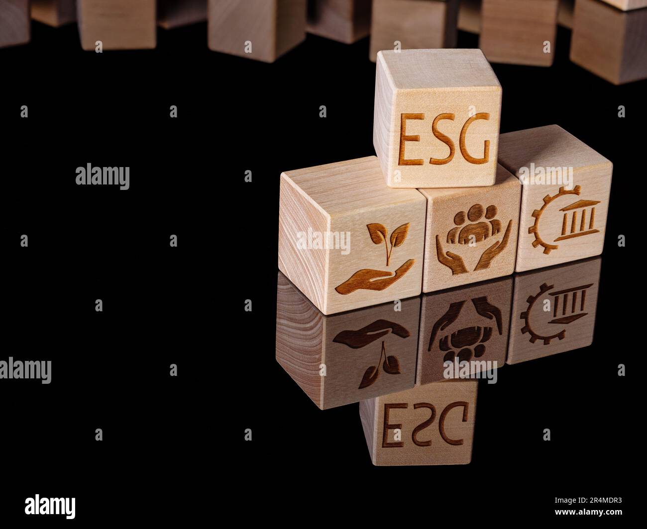 ESG symbols as a concept of environmental, social development and corporate governance issues Stock Photo
