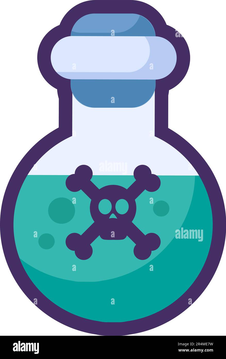 Glass flask test tube with toxic substance. Hazardous waste pollution