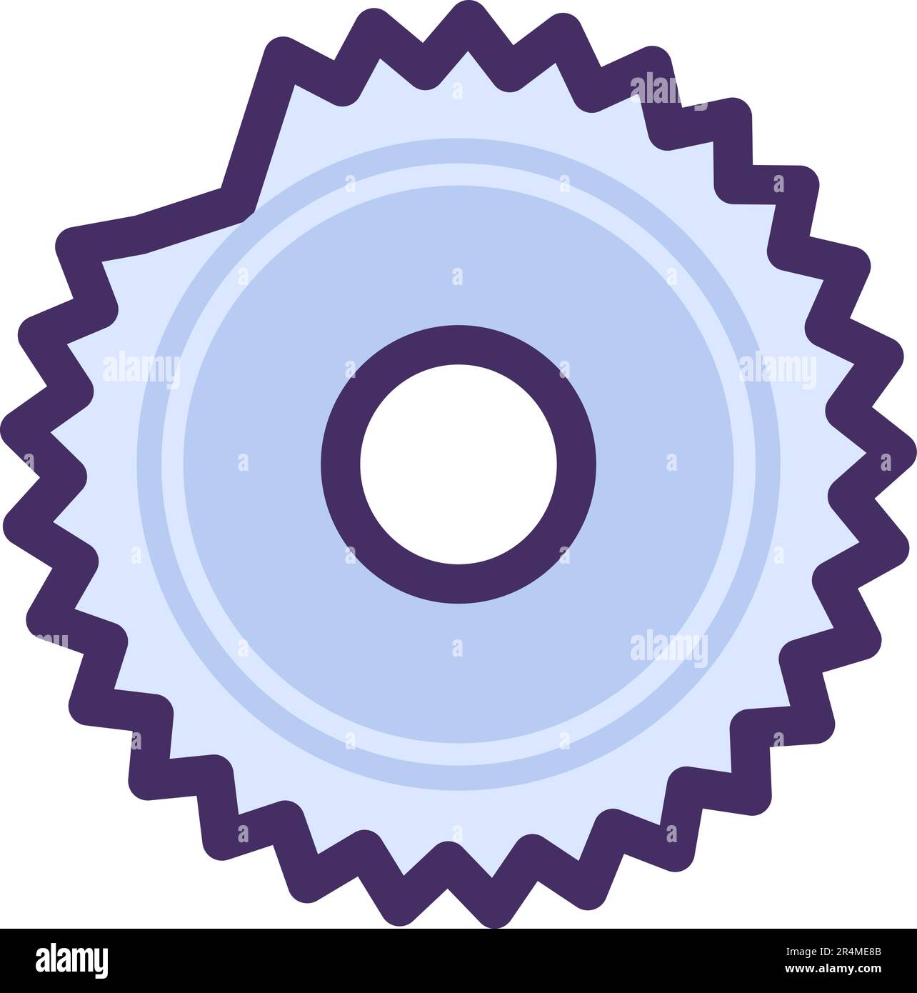 Rusty circular saw blade. Production waste in carpentry workshop. Flat icon in stroke, element for infographics design. Simple cartoon outline vector Stock Vector