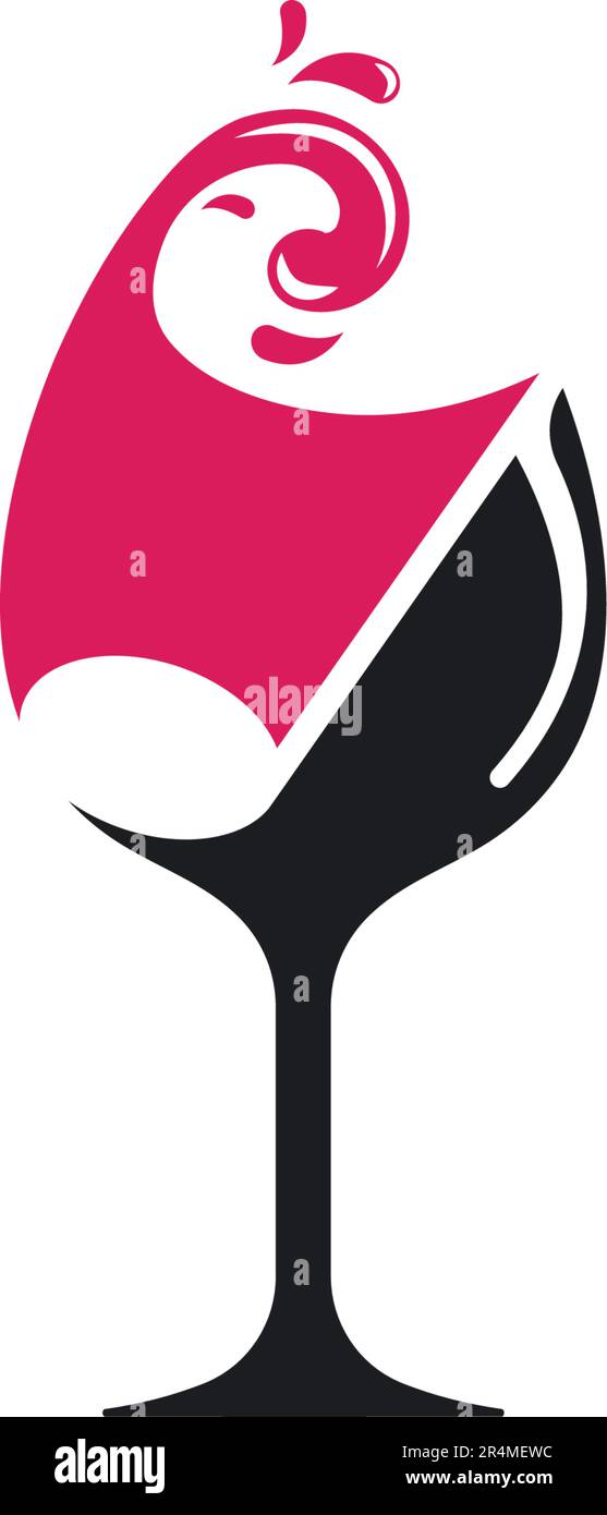 wine glass music note icon vector illustration concept design template