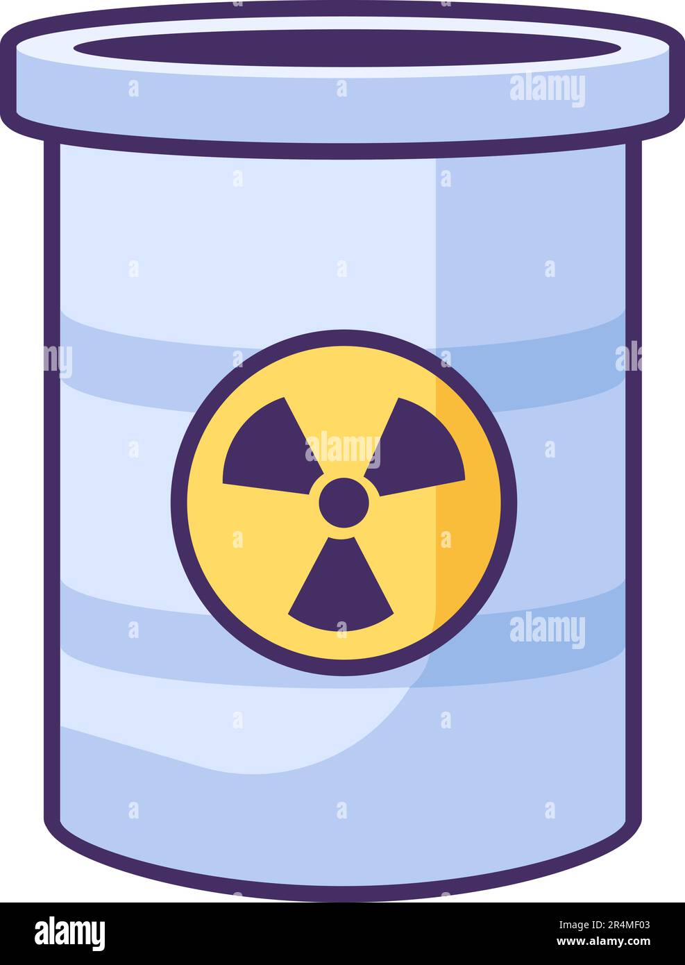 Radioactive waste disposal storage barrel. Toxic Explosive Materials. Hazardous waste pollution problem. Flat icon in stroke, element for infographics Stock Vector