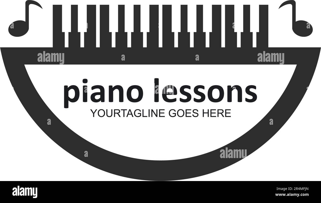 piano lesson course icon vector concept design template Stock Vector