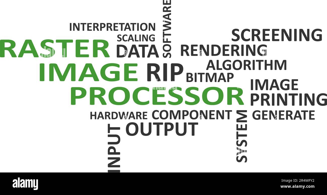 word cloud - raster image processor Stock Vector