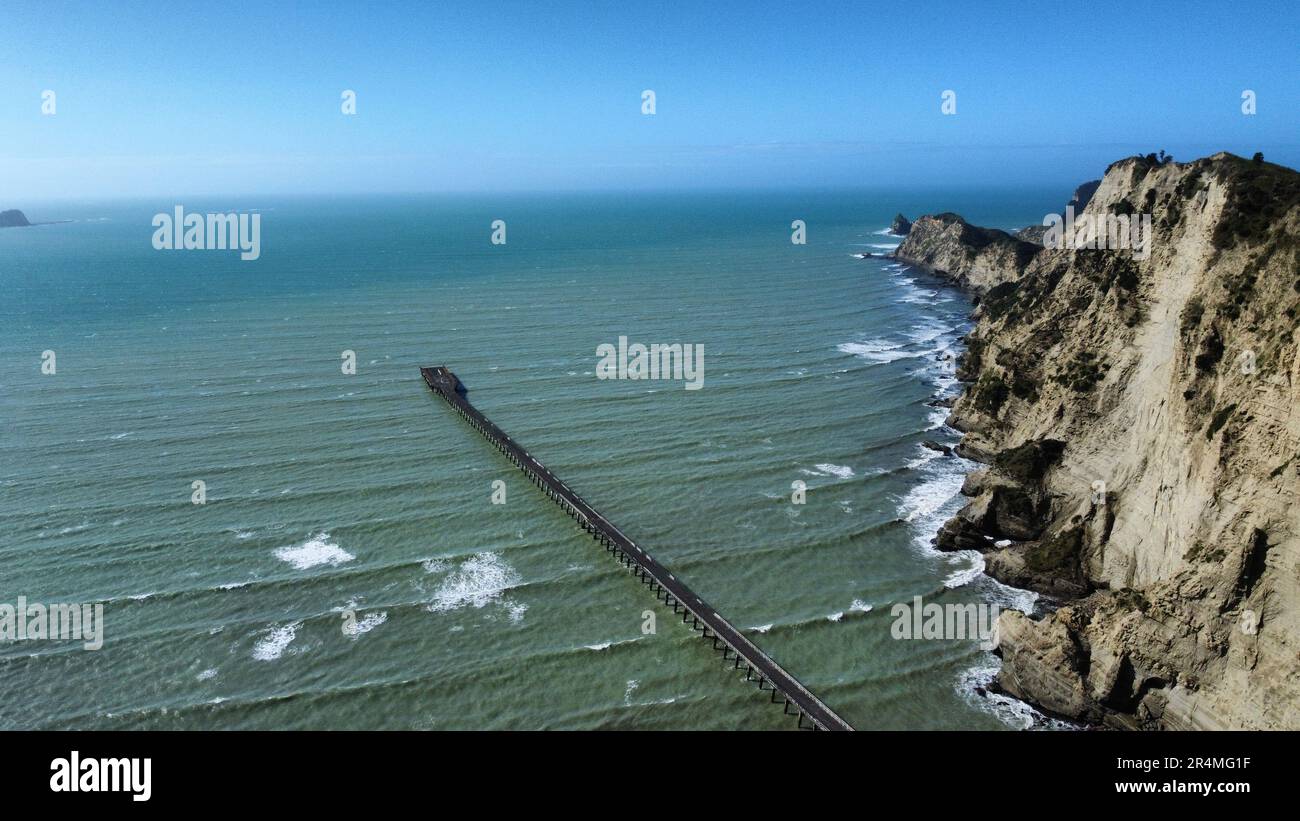 Tolaga Bay Wharf New Zealand Stock Photo