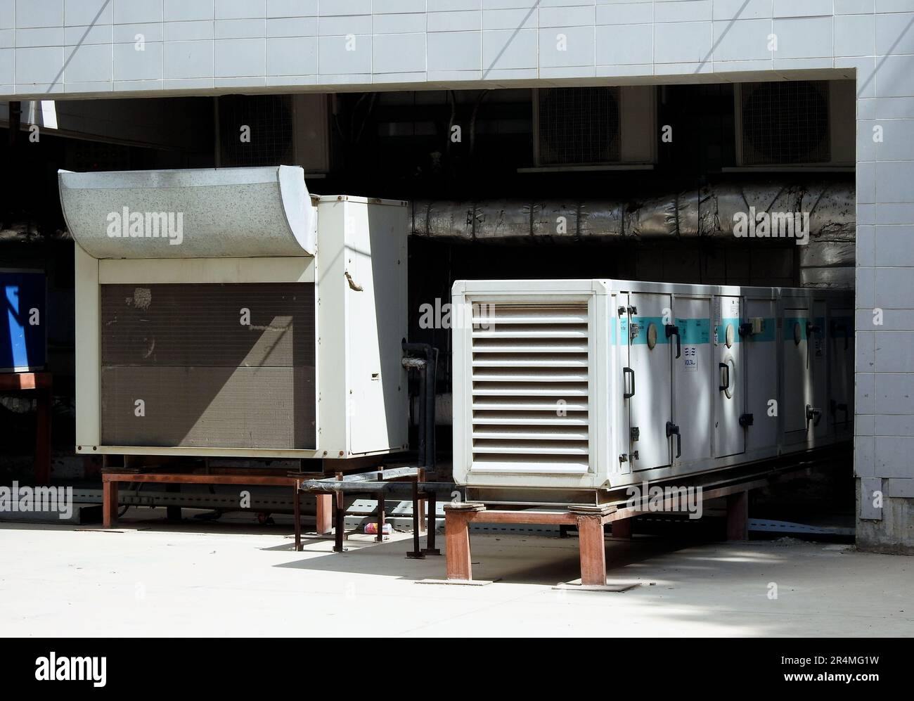 Cairo, Egypt, May 13 2023 External units of air conditioning system