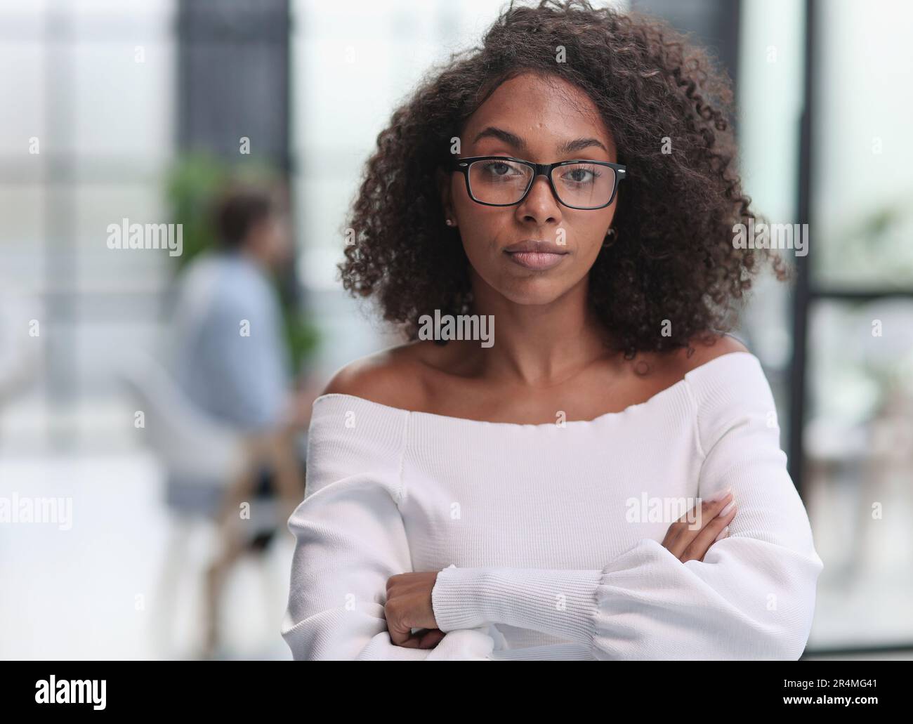 Beautiful female african american business woman in office Stock Photo ...