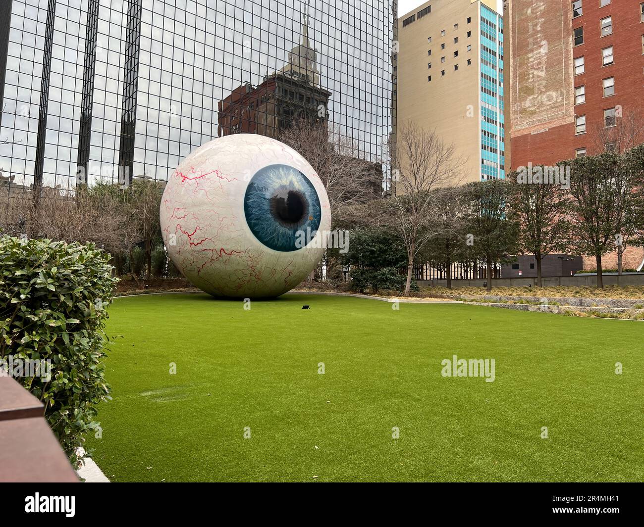 Tony Tasset's larger-than-life optic sculpture, Eye, Main Street ...