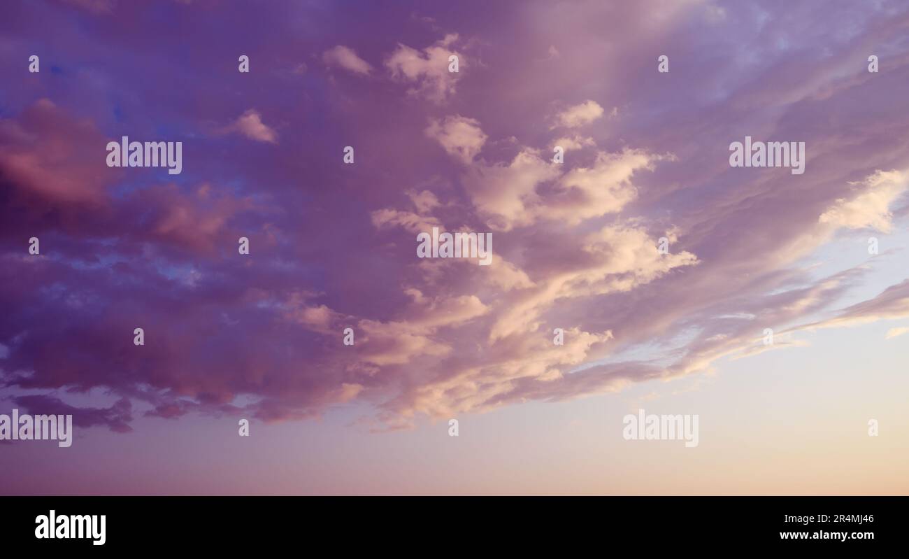 Sunset sky with orange clouds. Nature background Stock Photo - Alamy