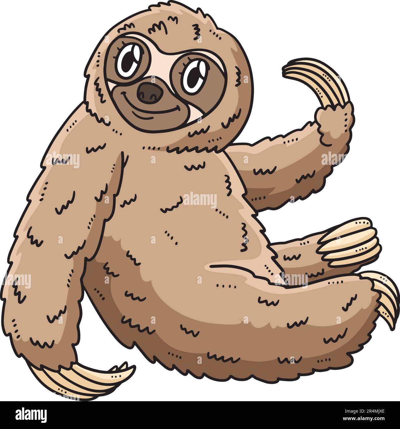 Mother Sloth Cartoon Colored Clipart Illustration Stock Vector Image