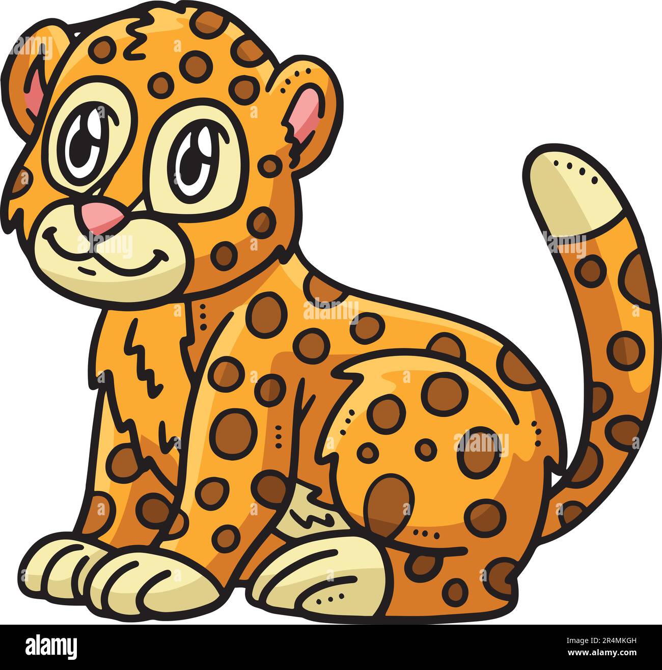 Baby Cheetah Cartoon Colored Clipart Illustration Stock Vector Image