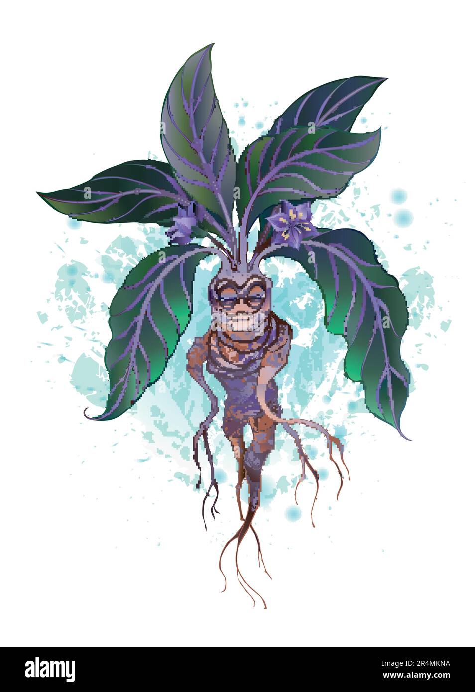 Mandrake Roots Hand Drawn Character Stock Illustration - Download