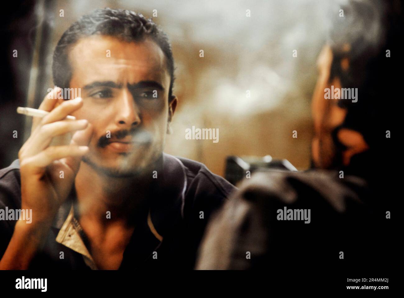 A portrait of people in a tea house, Damascus, Syria. Stock Photo