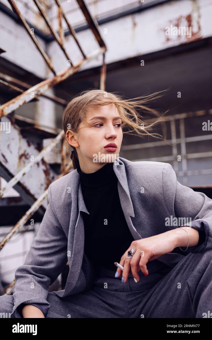 Blonde woman in business suit hi-res stock photography and images - Alamy